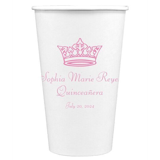 Delicate Princess Crown Paper Coffee Cups